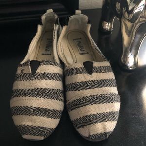 Stripped slip on shoes